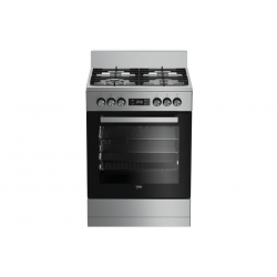 STOVE Dual fuel 60cm Up Right Cooker 4B S/Steel BFC60GM BEKO
