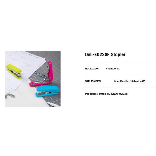 STAPLER Durable #10/100 PCS, Compact design DELI