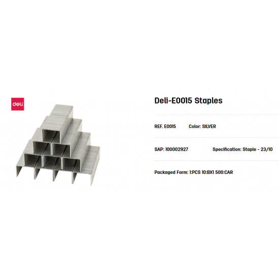 STAPLES Heavy Duty 23/10 60 sheets (500pcs) DELI