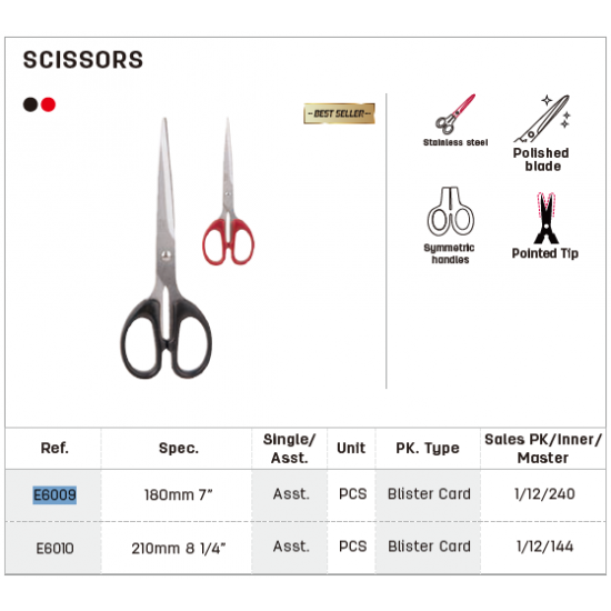 Scissors 210mm 8 1/4* DELI