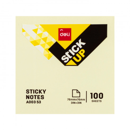 Sticky Notes 76x76mm 3"x3" 100sheets Yellow DELI