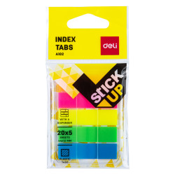 Film Index Tabs 44x12mm 5x20sheets 5 Color DELI