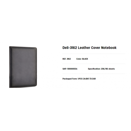 PU Cover Ruled Notebook 205x143mm 25K 96P DELI