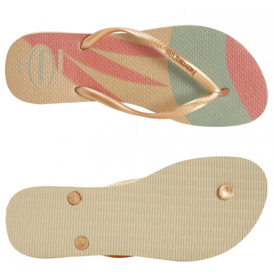 THONG Kids Slim Palette Glow FC 9877 SandGrey/Golden Sz:33/34 HAVAIANAS