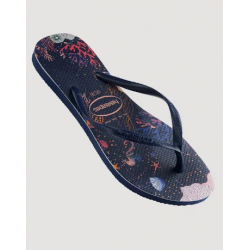 THONGS Kids Slim Seabed 0555 Navy Blue Sz:31/32 HAVAIANAS