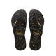 THONGS Slim Logo Metallic Print 2724 (Galaxy) Blk/Gold Sz:37/38 HAVAIANAS