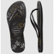 THONGS Slim Logo Metallic Print 7892 (Flower) Blk/Slvr Sz:39/40 HAVAIANAS