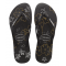 THONGS Slim Logo Metallic Print 7892 (Flower) Blk/Slvr Sz:39/40 HAVAIANAS