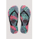 THONGS Slim Animal Floral 1069 Blk Blk Sz:37/38 HAVAIANAS