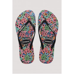 THONGS Slim Floral Romantic 0121 Sand GreySz:39/40 HAVAIANAS