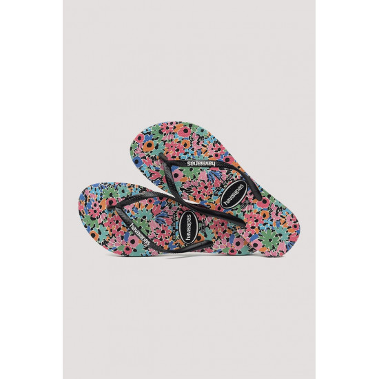 THONGS Slim Floral Romantic 0121 Sand GreySz:39/40 HAVAIANAS