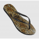 THONGS Slim Anml Leopard 1069 Blk/Gld  Sz:37/38 HAVAIANAS