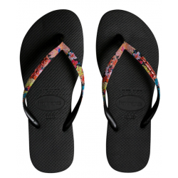 THONG Wmn H.Slim Strap Flw1069 Blk/Rd Sze:39/40 HAVAIANAS