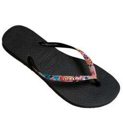 THONG Wmn H.Slim Strap Flw1069 Blk/Rd Sze:39/40 HAVAIANAS