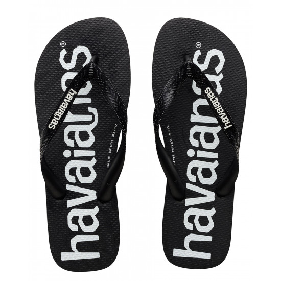 THONG Mens Top Logo Mania 0090 Black Sze:37/38 HAVAIANAS