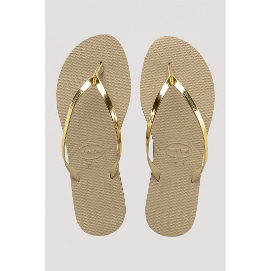 THONG You Metallic Sand Grey/L-Gldn 2719 Sz:39/40 HAVAIANAS