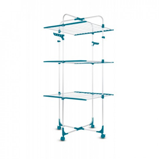 CLOTHESLINE AIRER 3 Tier 42 Rail White with Castors