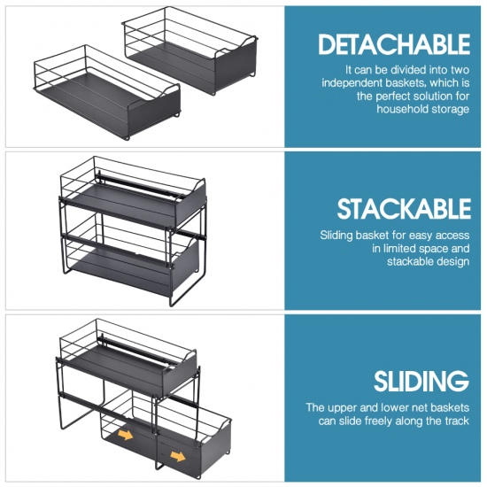 STORAGE RACK Blk WK810351-B 38x23.5x16.5cm CNBM