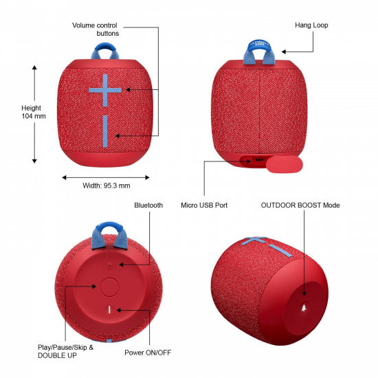 SPEAKER Wonderboom 2 Radical Red