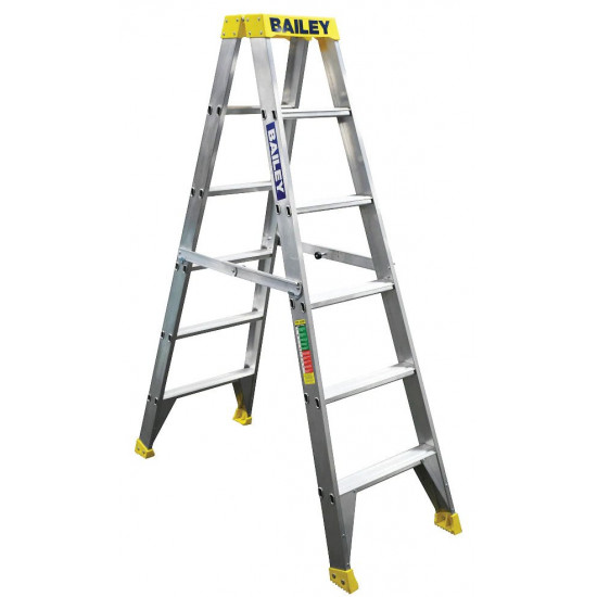 LADDER Alum Dbl Sided Pro DS4 150kg Ind Punchlock BAILEY