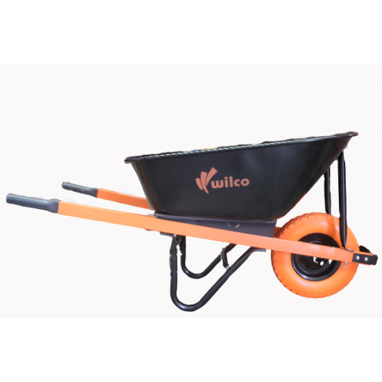 WHEELBARROW Poly Tray w/Orange Hdle WILCO COMPLETE