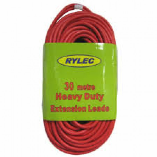 EXTENSION Lead HD Red w/Neon Plug 30m Rylec