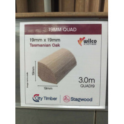 MOULDING Quad 19mmx3m Tas Oak