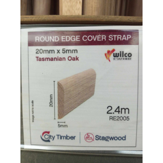 MOULDING Round Edge 20x5mmx2.4m Tas Oak