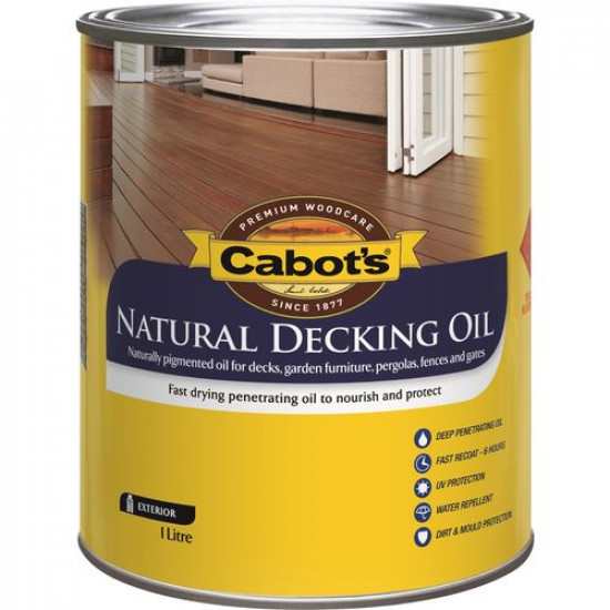 CABOTS Decking Oil Natural Exterior Jarrah 1L